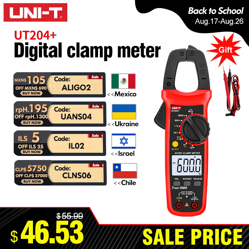 Tools In Electrical Workshop - UNI-T UT204+ UT202A+ AC Amperimetric Clamp