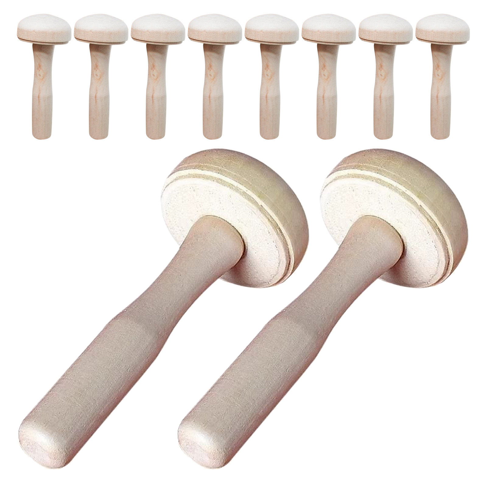 10Pcs Children Wooden Mushroom - Tools Workshop Kids 评论和价格