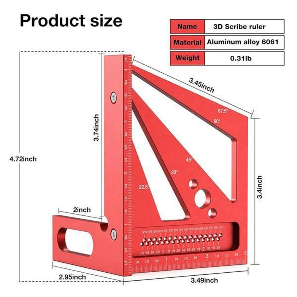 Red 3D Multi Angle Measuring R - Workshop Marking Tools 评论和价格