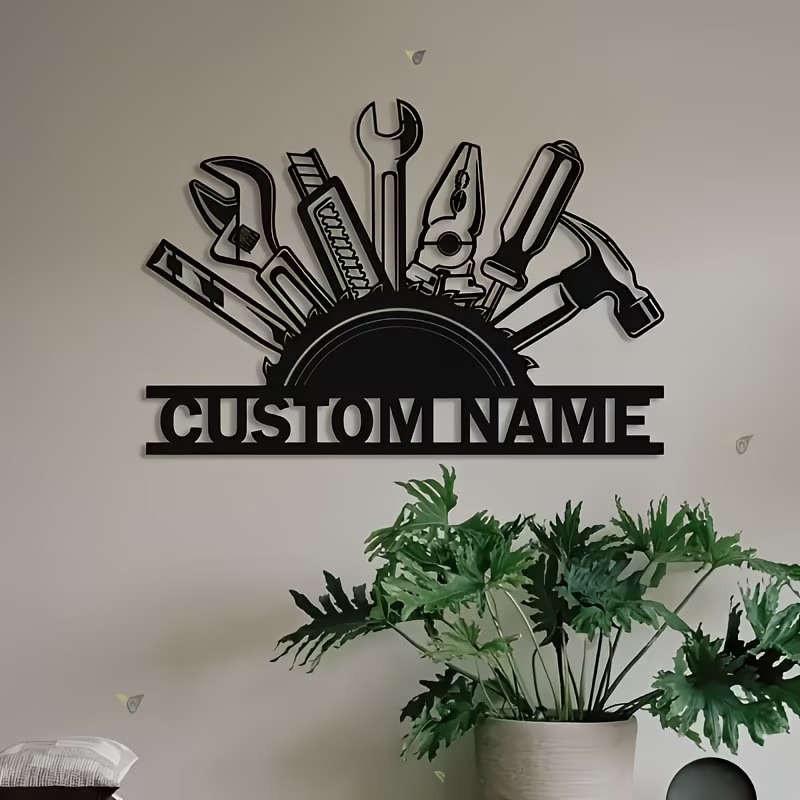 Custom Metal Tool Wall Art - P - Workshop Tools With Name 评论和价格