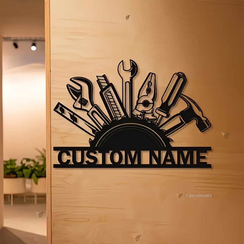Custom Metal Tool Wall Art - P - Workshop Tools With Name 评论和价格